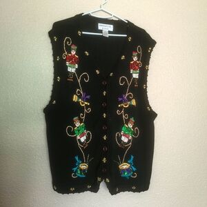 ARRIVISTE WOMAN sleeveless Christmas vest with embroidery and decorations size 1